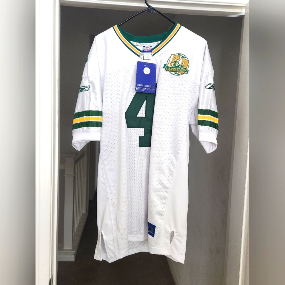 NWT Reebok Brett Farve Jersey w/Commemorative Patch